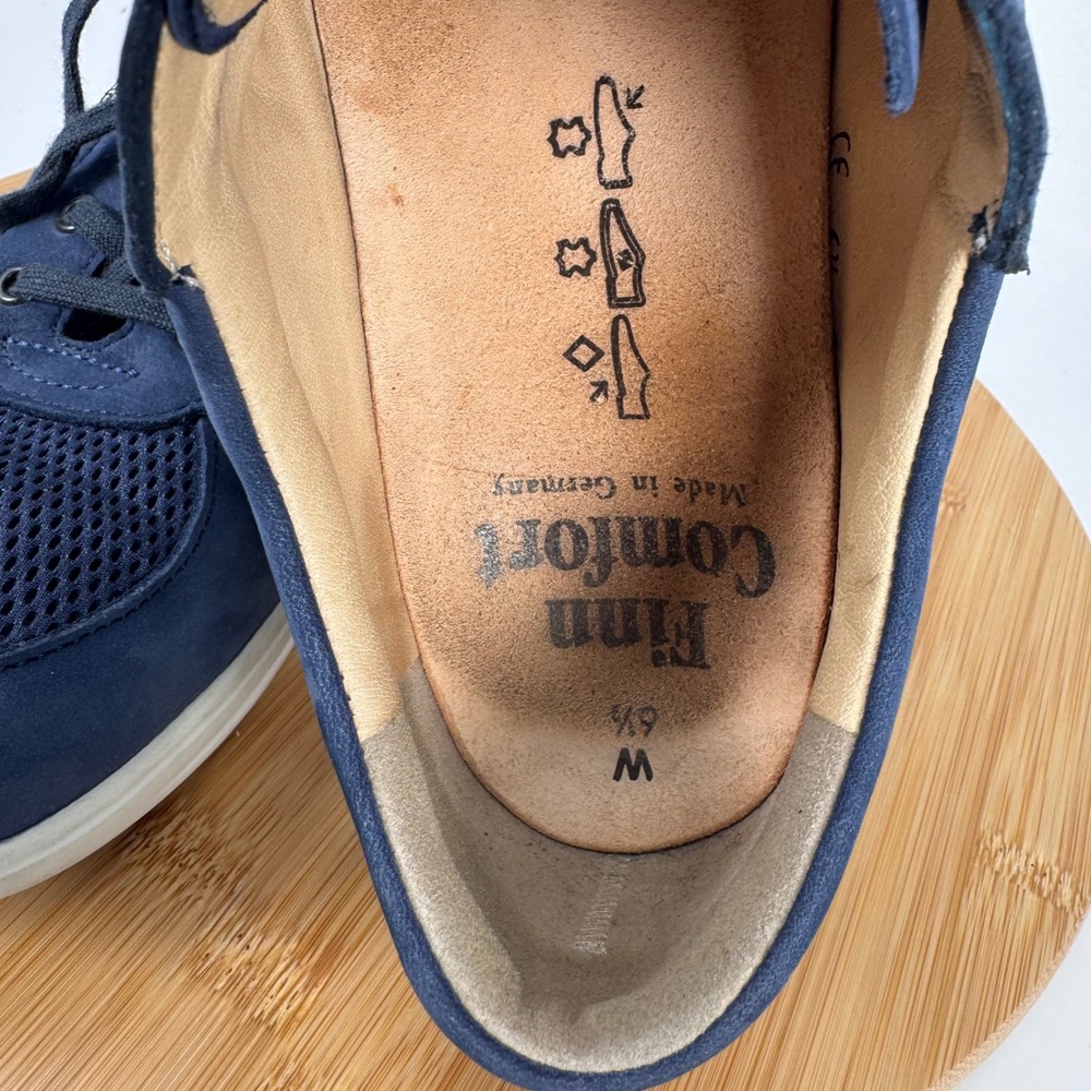 Finn Comfort Ikebukuro Navy Blue Nubuck Mesh Walking Shoes Womens 6.5 8581509 - Picture 10 of 12